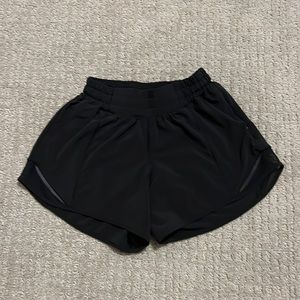 Black Lululemon Hotty Hot Low Rise Lined Shorts